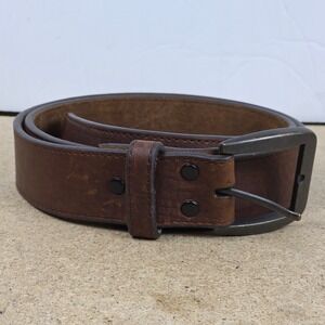 3D Men's Genuine Leather Belt Brown Distressed Buckle Casual Work‎ Dress Size 38